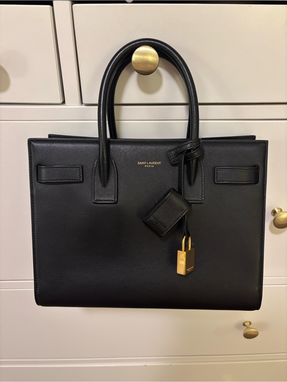 Saint Laurent Baby Sac De Jour (Black Smooth Leather)